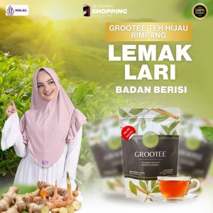 Grootee Teh Hijau Rimpang Jahe Serai Kunyit Pelangsing Perut Buncit Peluntur Lemak Detoks Tubuh