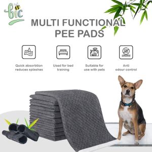 BIC CHARCOAL BUNDLE OF 6 Pet Training Pads Disposable Pee Pad Diaper for Dogs Cats Rabbits Birds & Small Animals
