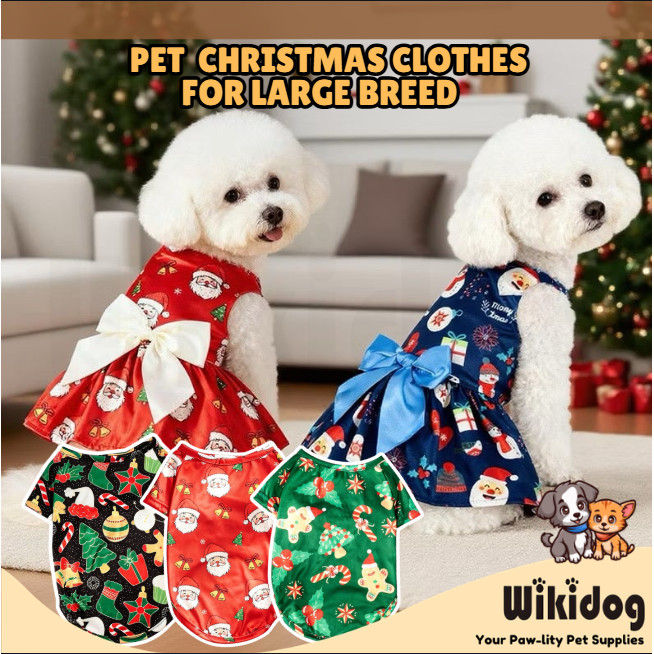 Christmas Holiday Festival Pet Outfit Cute Pattern T-Shirt & Dress for Big  Dogs and Cats | Lazada PH