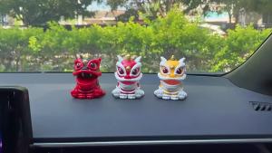Mascot Ornament Chinese Style Dancing Lion Model Bring Wealth Good Fortune Solar Powered Home Decoration Holiday Gifts