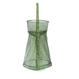 Portable Bucket Fish Trap Fishing Basket Mesh Net Baits Storage Cage Foldable Fishing Net for Keep Crayfish Minnows