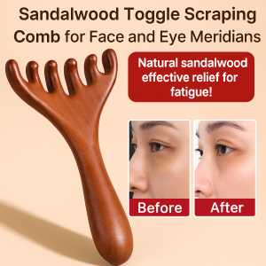 Six-Claw Massage Meridian Comb Sandalwood Scalp Massage Scalp Hair Comb Sandalwood Deer Antlers Wide Tooth Acupuncture Anti-Static Wide Tooth Massage Tool Help Blood Circulation Body Meridian Massage Comb 鹿角梳 经络按摩器 檀木