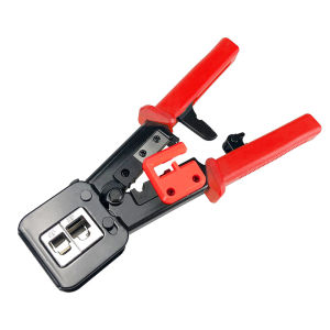 ZoeRax Modular RJ45 Crimp Tool Crimper crimping tool Pliers Tools for Pass-Through Cat5e Cat6 Connectors Network cable with Built-in Wire Cutter and Stripper for RJ45 RJ12 RJ11 8P 6P End LAN Connectors