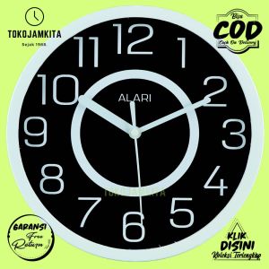 Jam Dinding Analog Dekorasi Rumah Minimalis Keren Alari AL1181 Besar BestSeller Blue