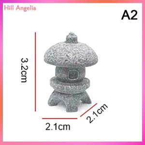 [Hill Angelia] Retro Gazebo Trung Quốc Đèn Lồng Mini Chùa Mô Hình Trang Trí Đá Thu Nhỏ Tượng Đá Sa Thạch Phụ Kiện Nhà