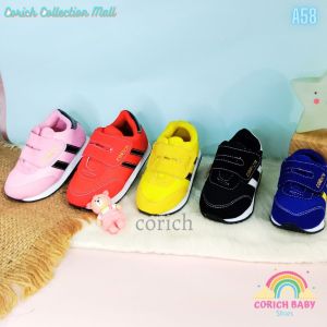 SEPATU SNEAKERS ANAK - SEPATU SPORT ANAK - SEPATU ANAK - A58 - ORIGINAL BRAND - CORICH BABY SHOES - SNEAKERS ANAK - SNEAKERS - PREWALKER - ANAK - SEPATU BALITA - SEPATU - SEPATU ANAK USIA 11 - 24 BULAN - LAKI LAKI - BABY SHOES - SOL PUTIH