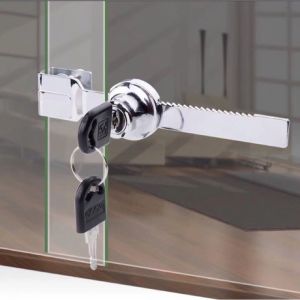 Sliding Glass Door Lock with 2 Keys Furniture Window Door Lock Cabinet Glass Lock Display Cabinet Lock Glass Cabinet Lock