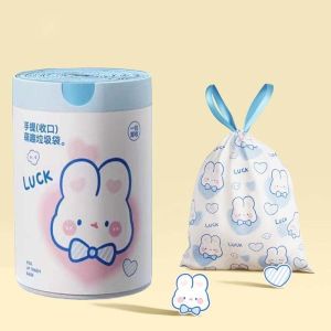 100Pcs/Roll Beg Sampah Drawstring Trash Bag Rubbish Plastic Bag Garbage Bag Large Dustbin Bag 加厚抽绳垃圾袋 一次性塑料袋