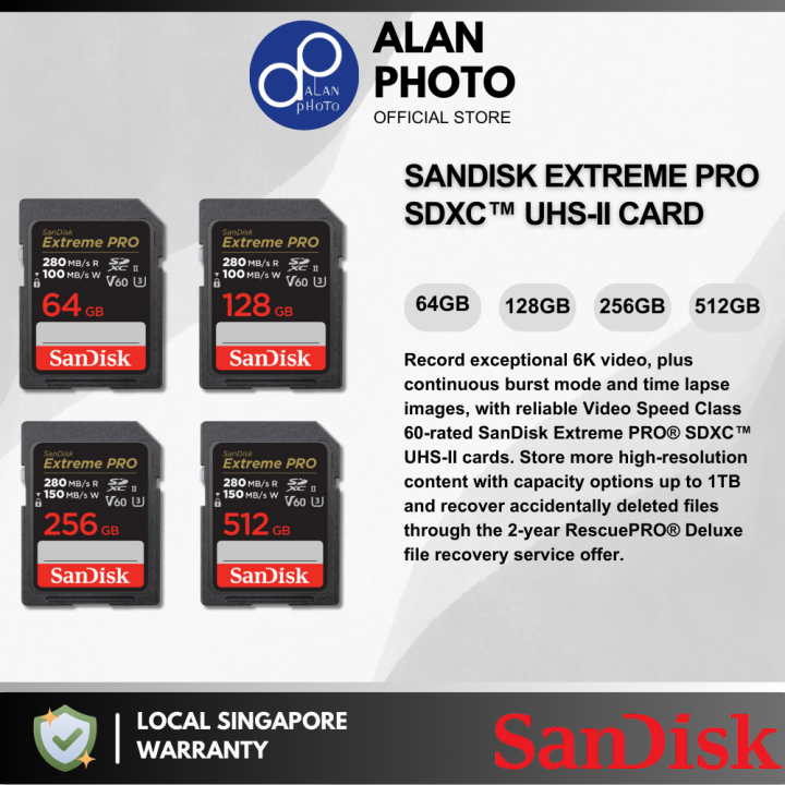 SanDisk Extreme PRO SDXC™ UHS-II Card V60 U3 Class 10