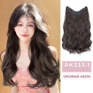 Rambut Palsu Wanita Curly Panjang Hairclip Korea Hair Extension Wavy Gelombang Natural Aksesoris