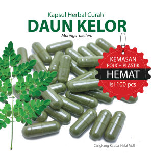 DAUN KELOR 100 Kapsul Herbal Alami Kemasan Hemat