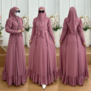 BISA COD! Set Dress/Set Gamis Syari Kode HUSNA Bahan Ceruty Babydoll Premium By Ory AjeZas Collect