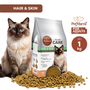 PetMarra Feline Care Adult Cat Dry Food Hair and Skin 1kg pet foods all breeds cats kibble kibbles