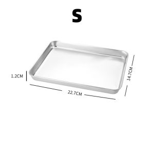 Baking Tray Stainless Steel Dinner Plate Rectangular Chef Bake Pan Baking Metal Tray Cookie Cookware