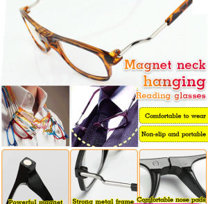 minbai01 Can halter neck reading glasses anti-fall anti-forget magnetic aging glasses