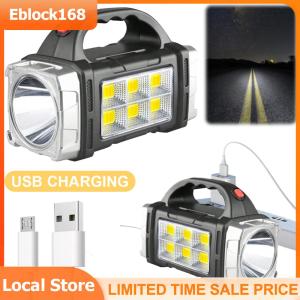 LED Handheld Spotlight USB Rechargeable Strong Light Camping Lantern 15W Emergency Work Lamp for Fishing Outdoor Camping