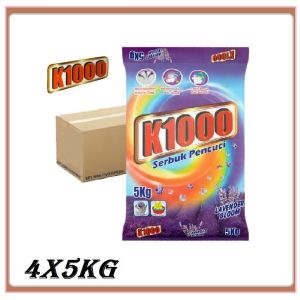 K1000 Detergent Powder 5kg x 4 - Lavender Bloom Carton Borong