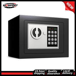【Free Shipping】 Heavy Duty Digital Safe Box with Numeric Keypad and Backup Keys for Hotel and Home Use Black 165mm