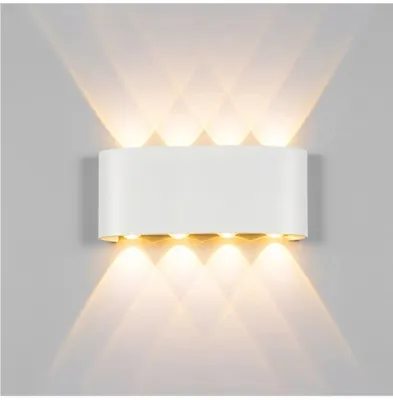 (RẺ VÔ ĐỐI) Đèn hắt gắn tường 6 tia 8 tia chống nước hợp kim nhôm hắt 2 đầu - Bảo hành 12 tháng