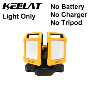 KEELAT 20V Cordless LED Work Light with Stand 6000LM Adjustable Tripod Work Light for Indoor Outdoor Construction Site