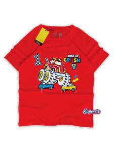 Atasan anak laki laki motif car grosir kaos anak cowok adventure mobil KING CRUSH MERAH kaos ecer Abadigrosir bandung