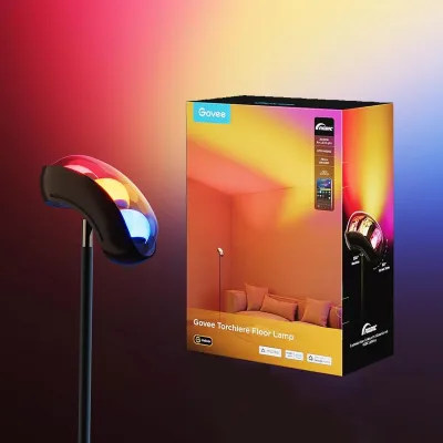 Govee Torchiere Floor Lamp w/ Matter RGBICWW Smart Bluetooth WiFi Music Sync Dreamview Alexa Compatible H60B1 Torch Floor Lamp