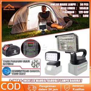 50 Manik-manik Lampu Lampu Darurat LED 50W Lampu LED Lithium Ion Lampu Baterai Lithium Ion Konektor Baterai Lithium Portabel Lampu Darurat Portabel Lampu Darurat Profesional Pencahayaan Kuat