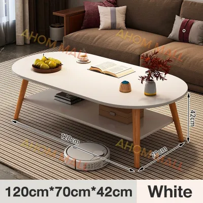 Cloud Coffee Table Mango Meja Double Layered Sofa Table Tea Table Elliptical Corner Rental House Simple Table ruang tamu mini Kecil 云朵茶几