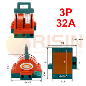 Công tắc lưỡi 2 pha 32A 63A 100A công tắc lưỡi hai pha công suất cao 220V bộ ngắt mạch hai chiều.