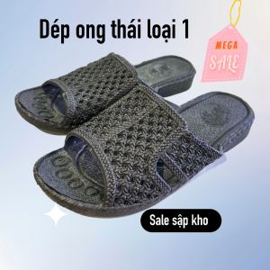 Dép tổ ong màu đen hàng thái loại 1 đế dày 3cm nam chuẩn to hình thật kèm video giá rẻ sale