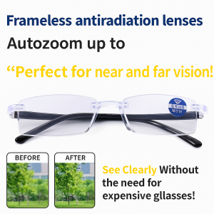 Smart Zoom Reading Glasses With Blue Light And Radiation Protection For Near And Far Readings +1.0 To +4.0 Degrees自动变焦老花眼镜