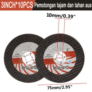 AHH 1/3Pcs Mata Gerinda Pisau Untuk Penggiling Sudut 3 inci Angle Grinder Blades Mesin Gerinda Aksesori Mata Gerinda Potong Ukuran Angle Grinder Untuk Angle Grinder - Lubang dalam 10mm