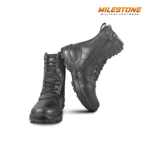 Milestone Sepatu Kulit PDL WAN Model Jatah TNI - Sepatu Hitam Kulit Sapi Asli - Standart TNI - Sepatu Polisi - Sepatu Hiking - Sepatu Touring - Sepatu Boots - Sepatu Jatah - Sepatu Kelinci - Sepatu PDL Kulit - Sepatu Standart Militer