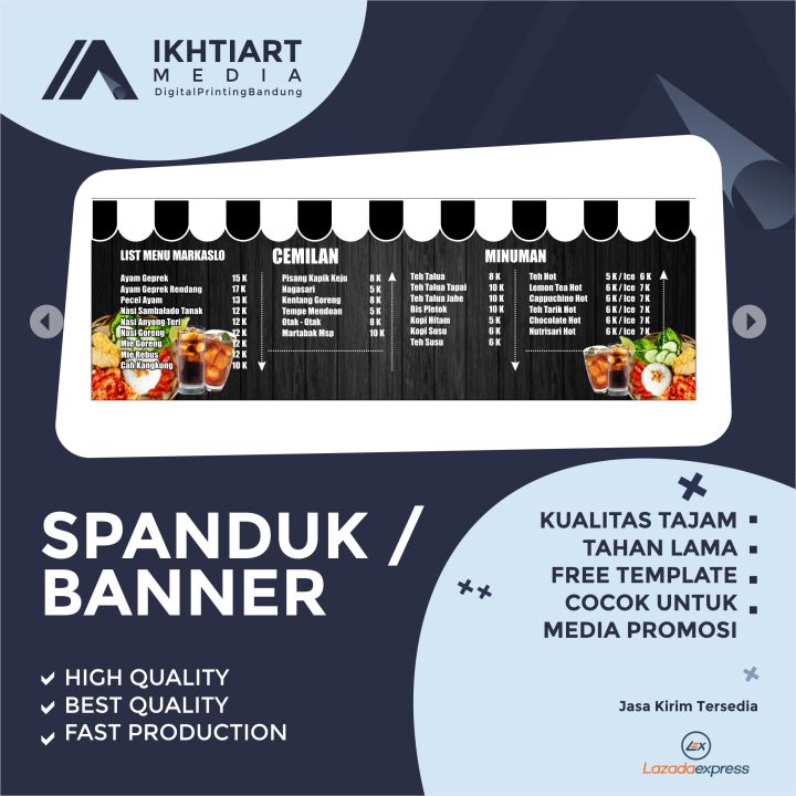 Spanduk Banner Backdrop Kedai Makanan 300x100 Lazada Indonesia 0770