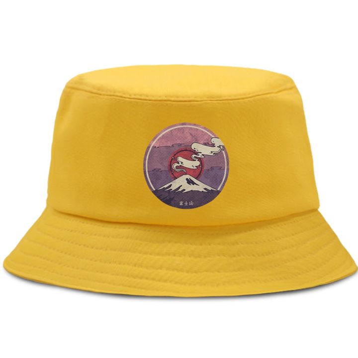 Mount Fuji Wide Brim Beach Sun Hat Round Top Sunscreen Fisherman