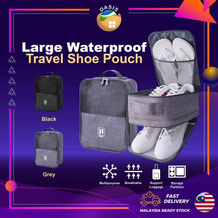 OASIS Large Waterproof Travel Shoe Pouch Portable Tote Organizer