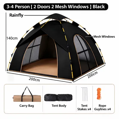 Tent Camping 4/6/8 people Water Proof Automatic Outdoor With Moisture-Proof Mat For Family Waterproof