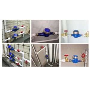 Water Flow Meter Metal Water Meter 20mm Cold Water Meter with Fittings for Garden & Home Usage