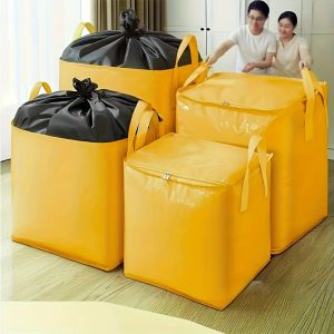 【NEW A 】Large Capacity Moving Organizing Packaging Bag Waterproof Sturdy Durable Thick Woven Bag Clothes Blankets Foldable Storage Bag