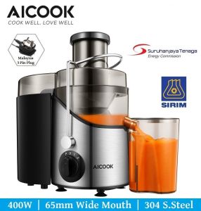 [NO BOX]Aicook AMR526 65MM Wide Mouth Juicer Machine Juicers & Fruit Extractors BPA-Free 304 Stainless Steel Centrifugal Juicer Juice for Fruits and Vegetables