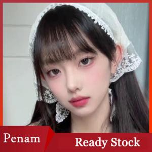 [PAM] French Style Lace Flower Pattern Triangular Scarf Headband Lolita Silk Scarf Headdress Turban Womens Fashion Hair Accessories