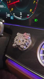 Bling Car Push to Start Button Cover Accessories Cute Car Accessories for Women Crystal Rhinestone Car Engine Start Stop Button Cover Pink Car Decal for Women Girly Car Decoration Interior Sticker