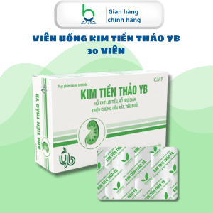 Viên Uống Kim Tiền Thảo YB Hỗ Trợ Lợi Tiểu Giảm Tiểu Rắt Tiểu Buốt - Hộp 30 viên