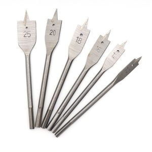 Bộ 6 Mũi Khoan Khoét Lỗ Trên Bề Mặt Gỗ Hình Đuôi Cá Chuyên Dụng Các Size 10/12/16/18/20/25 Chất Liệu Thép Bền Bỉ