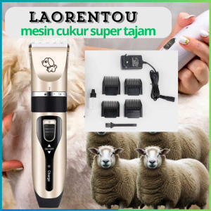 BERGARANSI Mesin alat cukur Elektrik Bulu Hewan Anjing domba kucing tanpa kabel cas  -LAORENTOU P2
