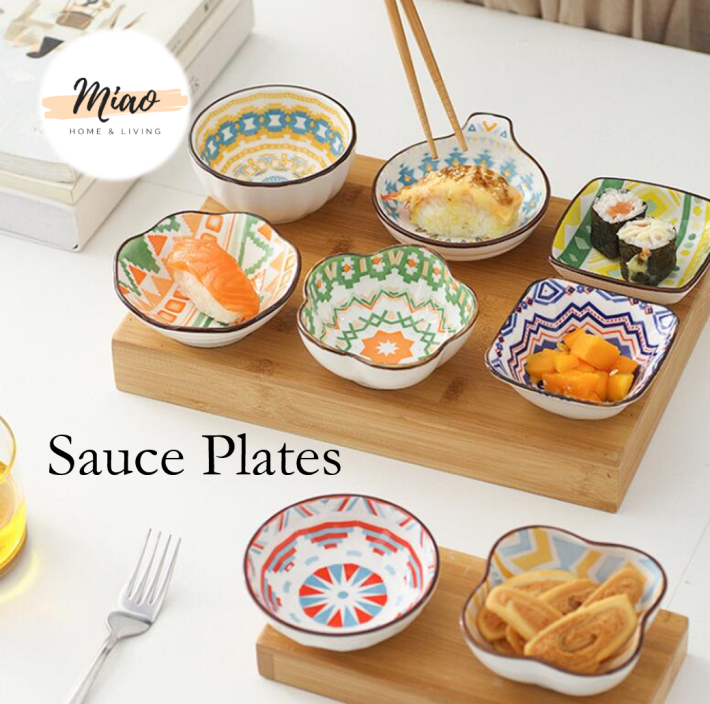 Bohemia Multi Colour Porcelain Appetizer Dishes Set / Soy Sauce Dipping