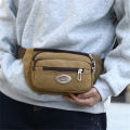 Belfoyer Men's Thick Canvas Shoulder Bag, Multi functional Portable Waist Bag, Waterproof Tool Kit, Multi layer Divided Mobile Wallet. 