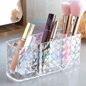 AUK Makeup Brush Storage Bucket Transparent Acrylic Brush Box Pencil Holder Table Organizer