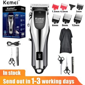 Kemei-2619 Professional Cordless Barber Rechargeable Mens Barber Adjustable Scissor LCD Display