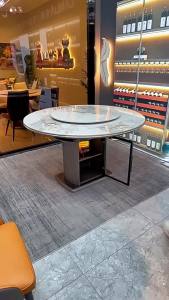 Slate retractable dining table and chair combination modern simple square and round dual-purpose household dining table small apartment solid wood folding dining table